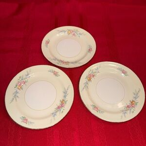 3 Vintage 1953 Homer Laughlin Eggshell Nautilus 6.25” plates
